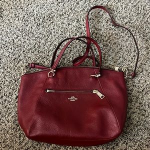 Coach red leather purse